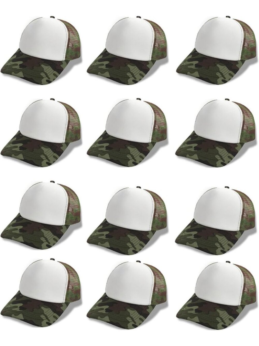 12 Pcs Blank Trucker Hats Bulk Mesh Snapback Caps for DIY Customization - Unisex